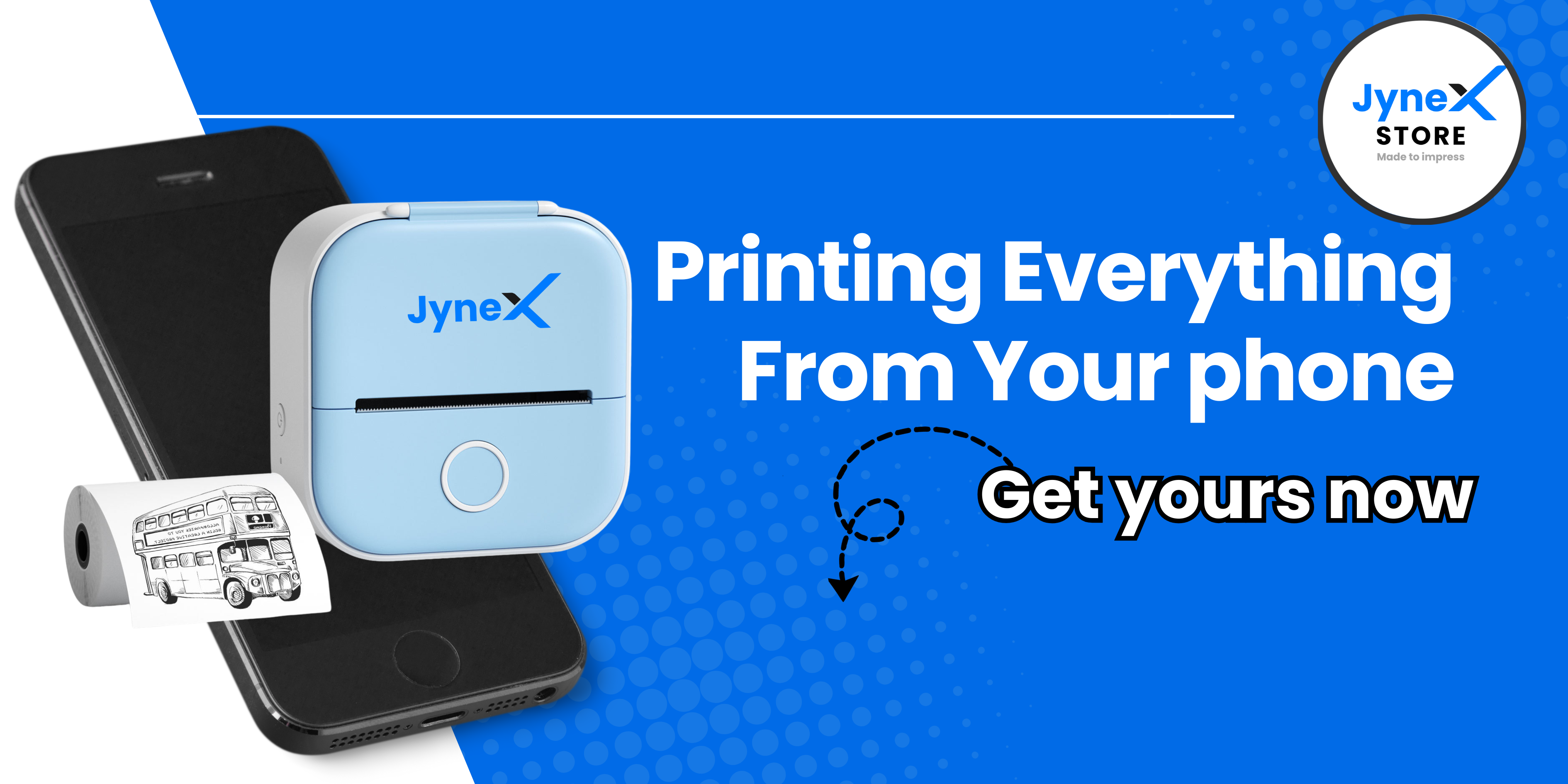 Banner for jynexstore Portable wireless mini thermal printer