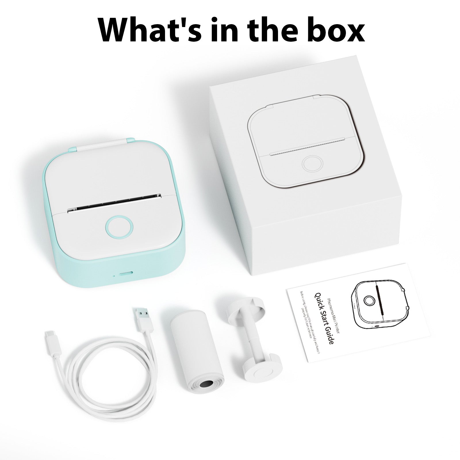 What's included with the mini thermal printer 